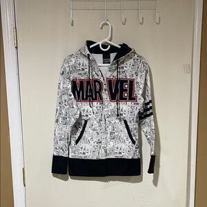 Marvel Kids Graphic Superhero Hoodie in Black and White Like New Condition SZ XS